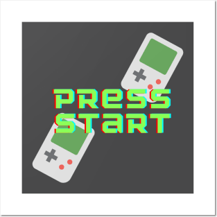 Retro Press Start Gamer Apparel Posters and Art